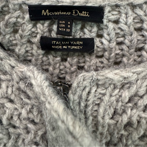 Massimo Dutti Gray Italian Yarn Zip Knit Cardigan size small - Picture 6 of 6
